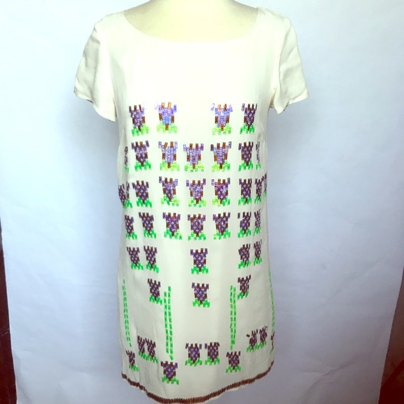 French Connection Dresses & Skirts - French Connection Cream Sequin Shift Dress - 8 NEW